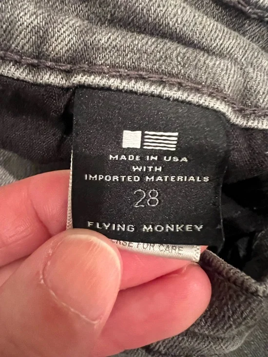 Flying Monkey Low Rise Moto Skinny Denim Jean | Gray | Size 28 | Like New - Picture 11 of 12